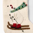 Polar Bear Skier Felt Stocking