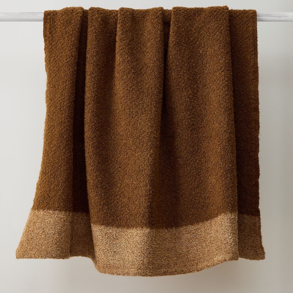 Basketweave Boucle Throw - 50x60, Dark Honey