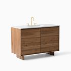 Open Box: Anton Single Bathroom Vanity, 49", Burnt Wax, White Quartz Top
