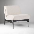 Open Box: Lacon Slipper Chair - Performance Marled Basketweave Alabaster, Antique Textured Bronze
