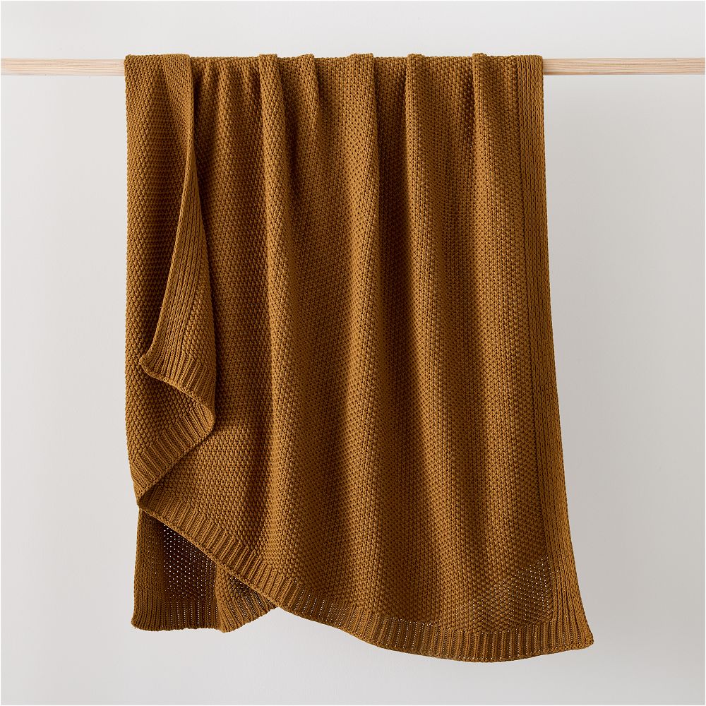 Cotton Knit Throw - 50x60, Honey