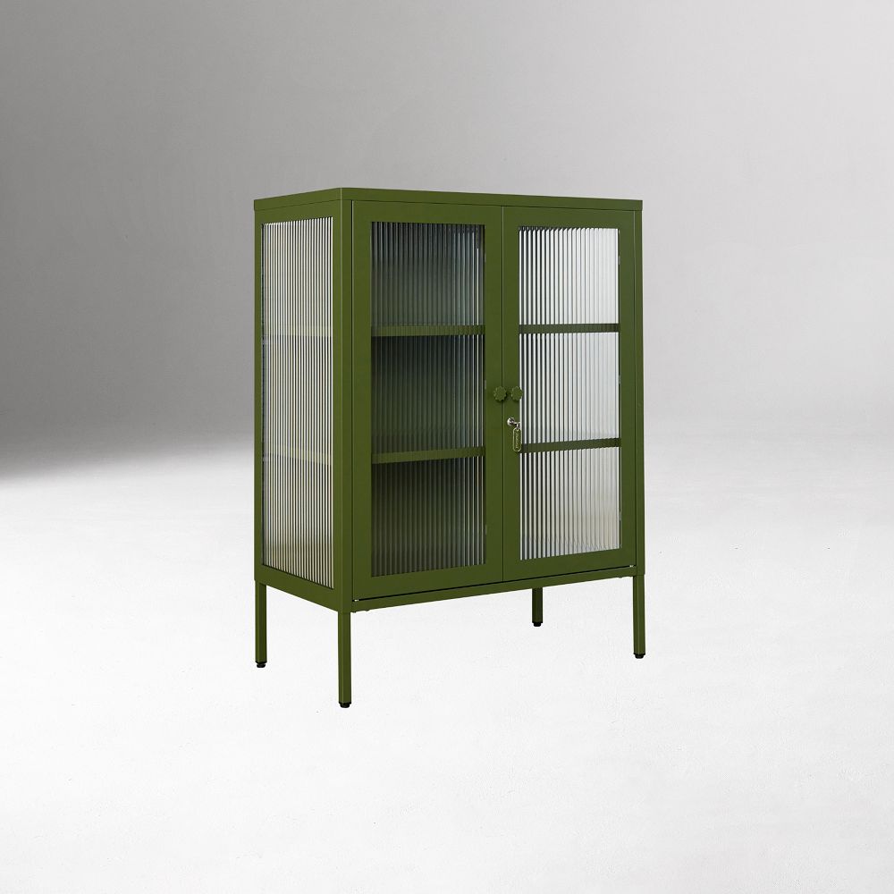 Mustard Made Mixer Glass Cabinet - Olive, 40"