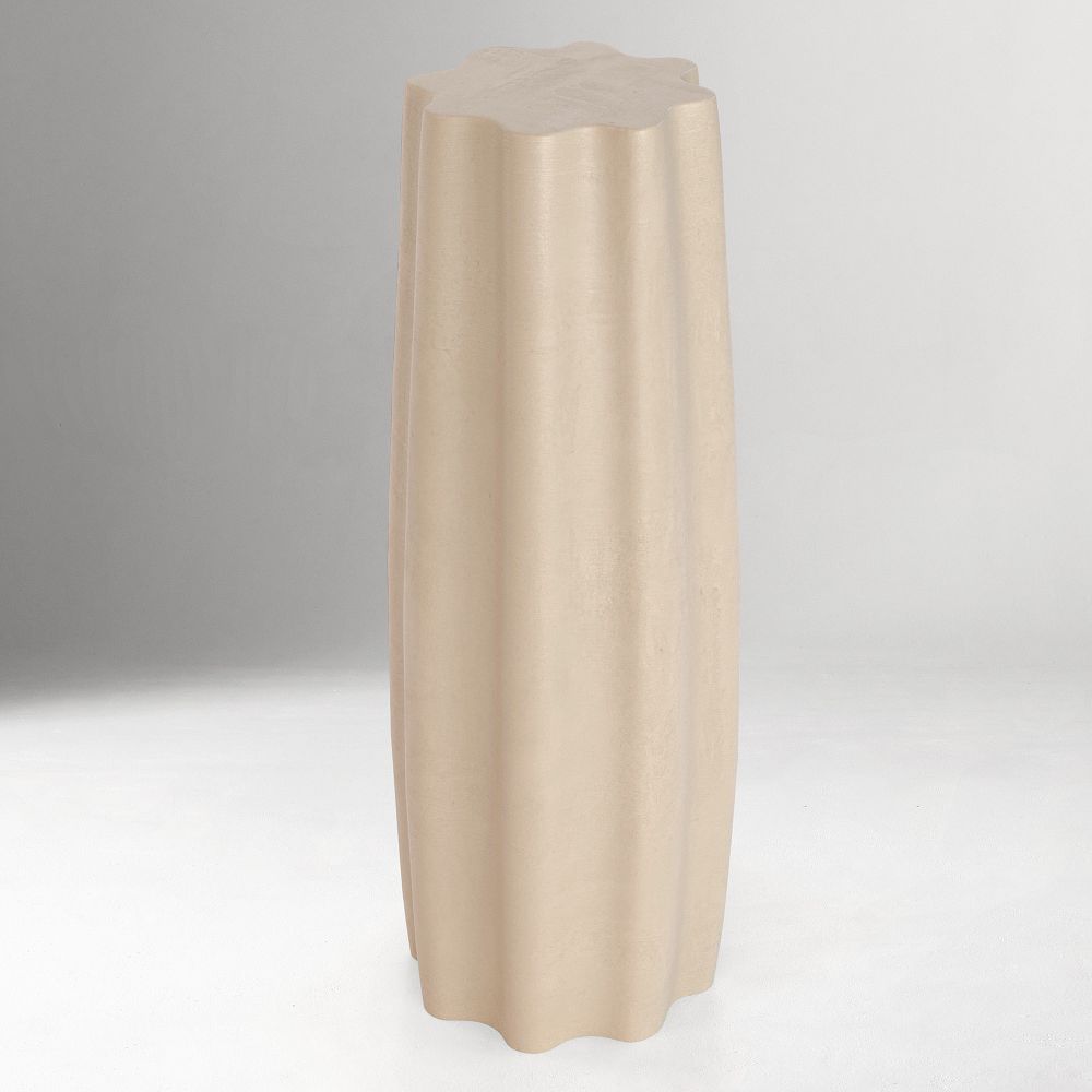 Winter Fluted Drink Table - Cream, 24"