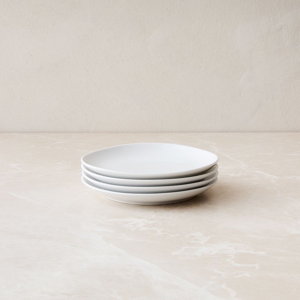 Organic Porcelain Appetizer Plate Sets - White, Set of 4