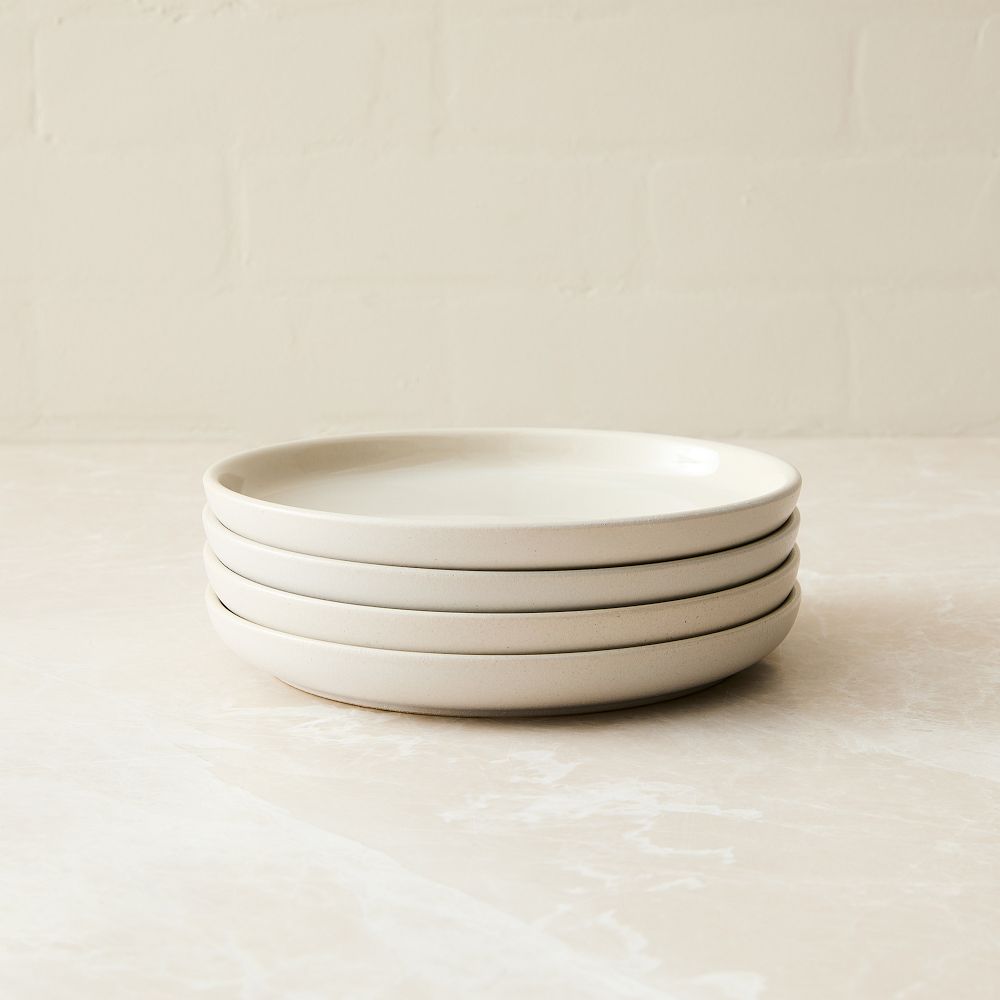 Kaloh Stoneware Salad Plate Sets - White, Set of 4