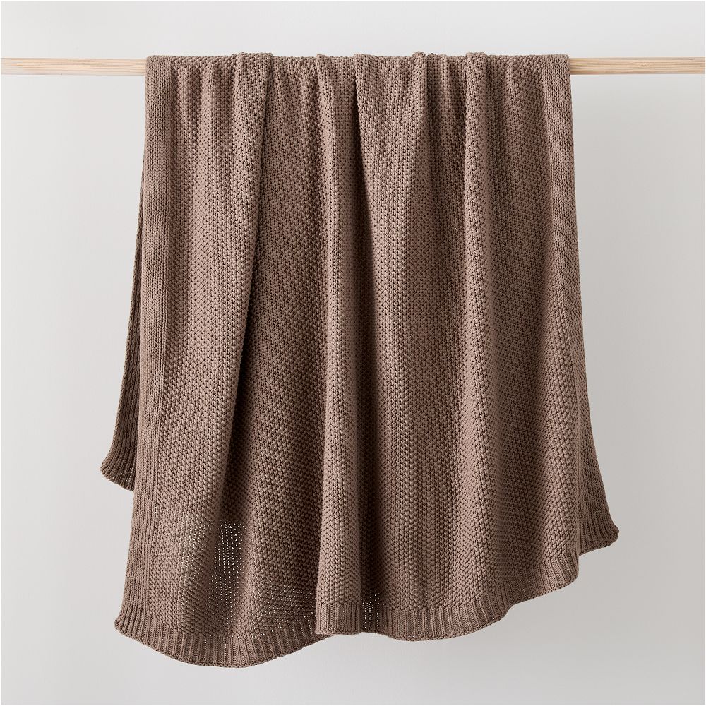 Cotton Knit Throw - 50x60, Taupe