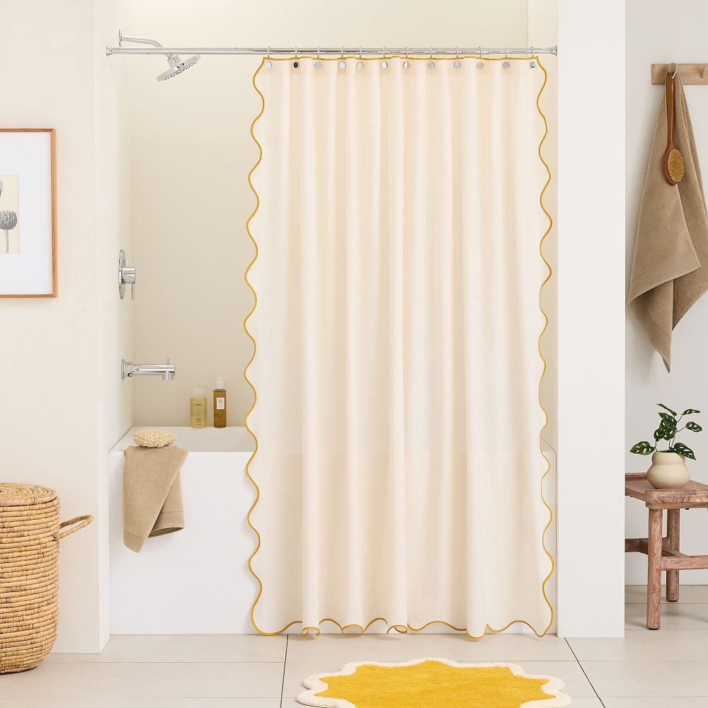 Ripple Shower Curtain - 72X74, Dark Horseradish