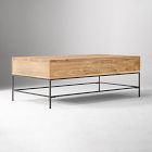 Open Box: Industrial Storage Pop Up Coffee Table (50") - Raw Mango, Blackened Steel