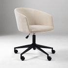 Open Box: Deacon Swivel Office Chair - Distressed Velvet Sand, Dark Bronze