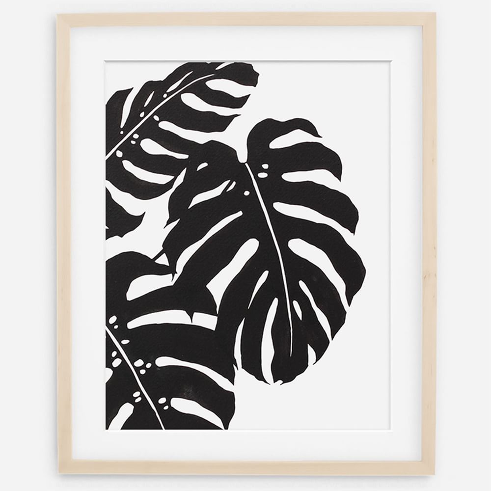 Living Pattern Framed Print - Monstera Deliciosa Trio by West Elm