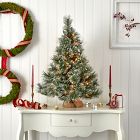 Pre-Lit Faux Frosted Tree w/ Pine Cones
