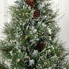 Pre-Lit Faux Frosted Tree w/ Pine Cones