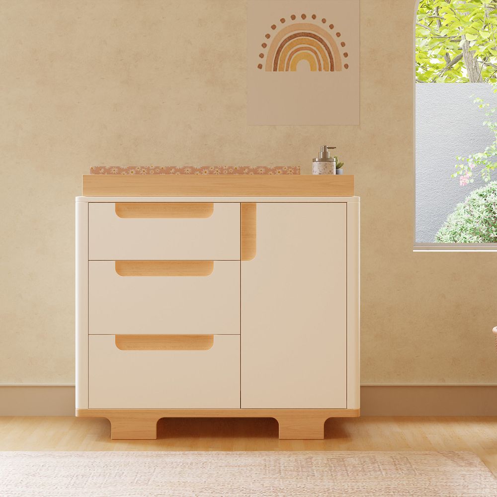 Babyletto Yuzu 3-Drawer Changer Dresser Natural Walnut, West Elm