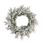 Pre-Lit Faux Flocked Wreath