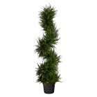Pre-Lit Faux Potted Spiral Cypress Indoor/Outdoor Tree