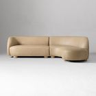 Laurent Leather 2-Piece Wedge Chaise Sectional (111.5")