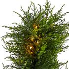 Pre-Lit Faux Potted Spiral Cypress Indoor/Outdoor Tree