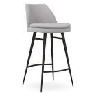 Open Box: Finley Counter Stool, Performance Chenille Tweed, Frost Gray, Champagne Bronze