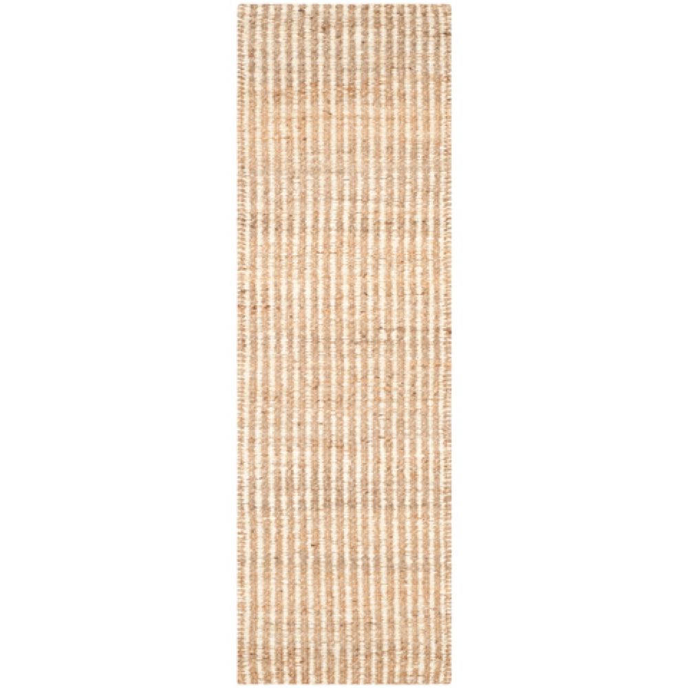Washed Stripes Jute Rug - 2.3x7Natural/Ivory