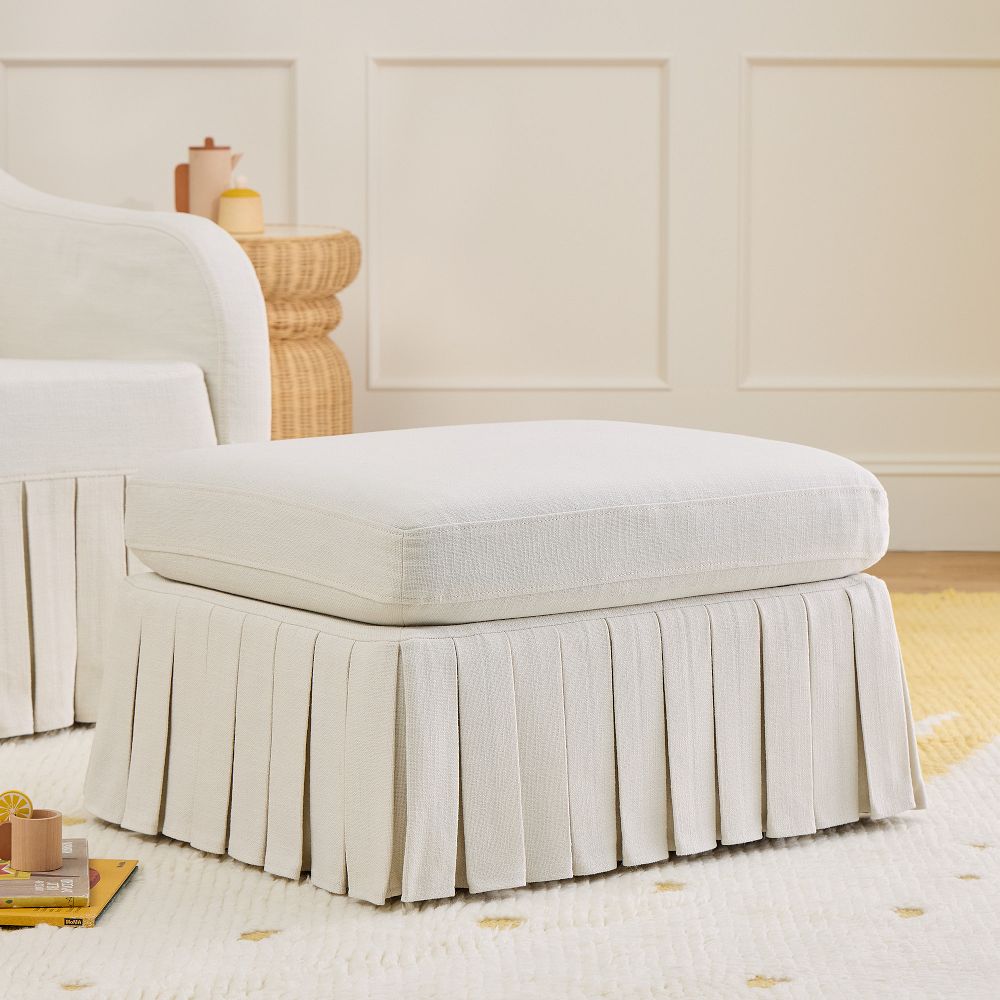 Robin Pleated Skirt Storage Ottoman by West Elm