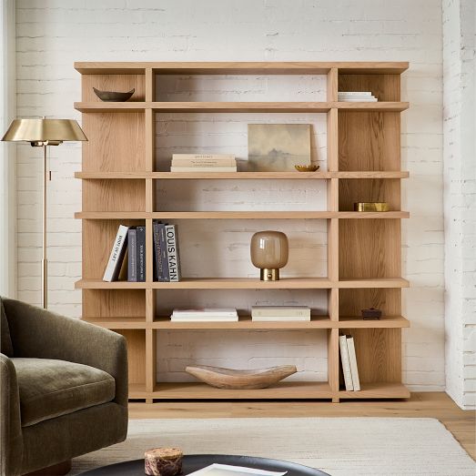 Zelina Oak Wide Bookcase 84