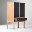 Tobin Cerused Leather Front Cabinet (34")