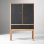 Tobin Cerused Leather Front Cabinet (34")