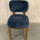 Open Box: Anton Dining Chair - Performance Distressed Velvet Midnight, Burnt Wax