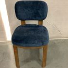 Open Box: Anton Dining Chair - Performance Distressed Velvet Midnight, Burnt Wax