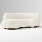 Open Box: Laurent Left Arm Wedge Chaise - Performance Distressed Velvet Brick, Cool Walnut