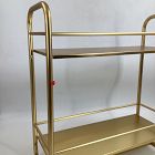 Open Box: Deco Curve Metal Double Wall Shelf (20"W x 22'H) - Antique Brass