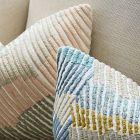 Embroidered Wavy Lines Pillow Cover