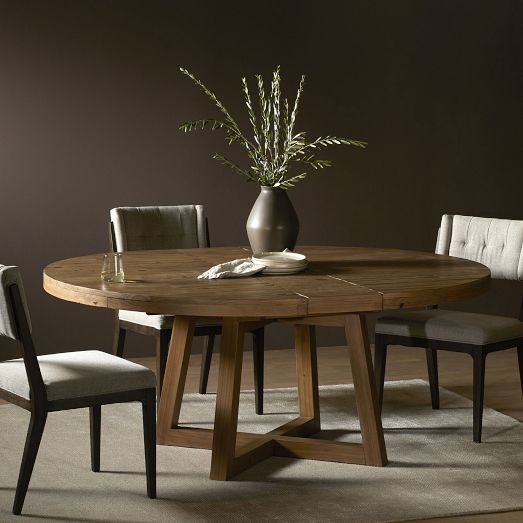 Emmerson® Reclaimed Wood Round Extendable Dining Table (60"-72") by West Elm