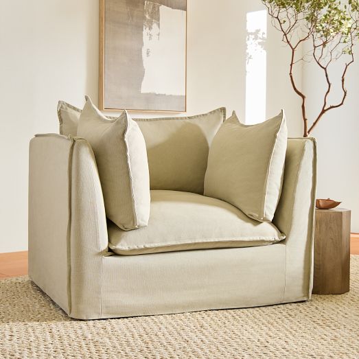 Bleecker Down-Filled Slipcover Chair by West Elm