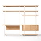 Pierce Wall Desk w/ Narrow Storage Shelf Unit (92"&ndash;134")
