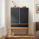 Tobin Cerused Leather Front Cabinet (34")