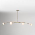 Open Box: Holling 4-Light Chandelier (54") - Champagne Bronze, Milk Glass