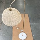 Open Box: Rattan Bubble Floor Lamp (60") - Light Bronze/White, Natural Rattan