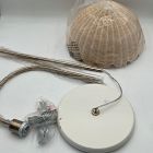 Open Box: Rattan Bubble Floor Lamp (60") - Light Bronze/White, Natural Rattan