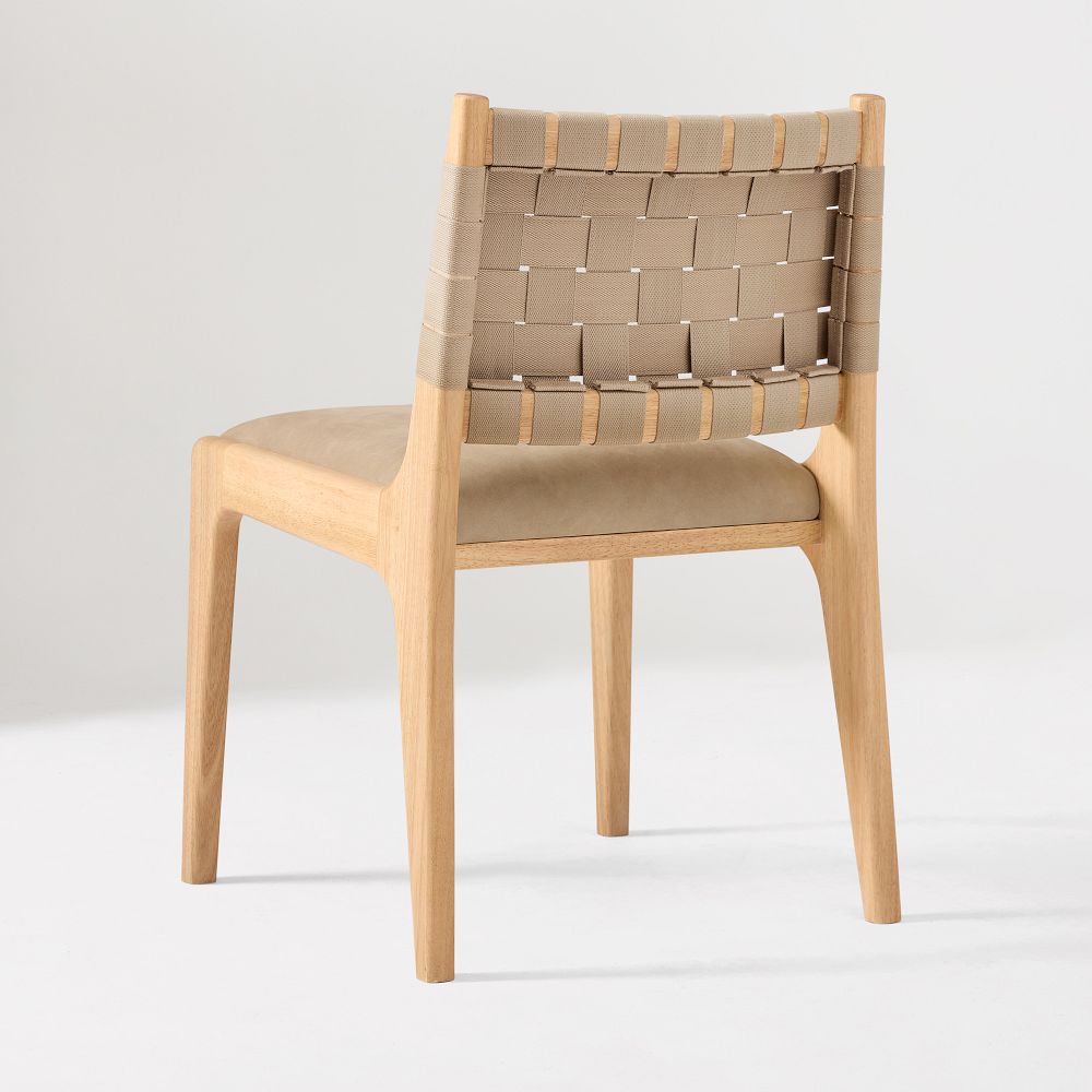 Dunham chair with woven back and leather seat