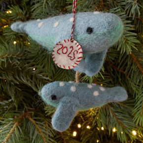 Baby's First Holiday Felt Whale Ornament | West Elm