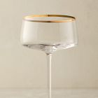 Horizon Lead-Free Crystal Gold-Rimmed Champagne Coupe Glass Sets