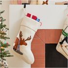 Felt Moose in Scarf Stocking