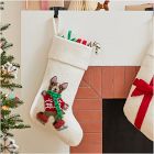 Felt French Bulldog on Skates Stocking