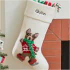 Felt French Bulldog on Skates Stocking