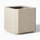 Open Box: Beveled Ficonstone Indoor/Outdoor Planter, Medium  (15.7"SQ x 15"H) - White