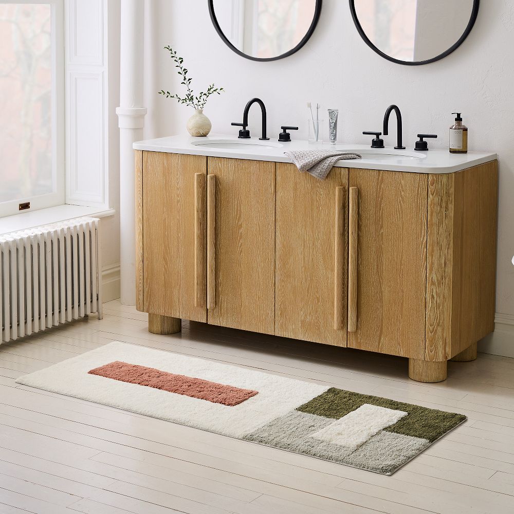 Colorblock Bath Mat Runner - 24x64, Soft Sage