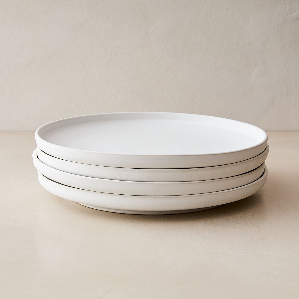 Kanto Stoneware Dinner Plate Sets - Ice White, Set of 8