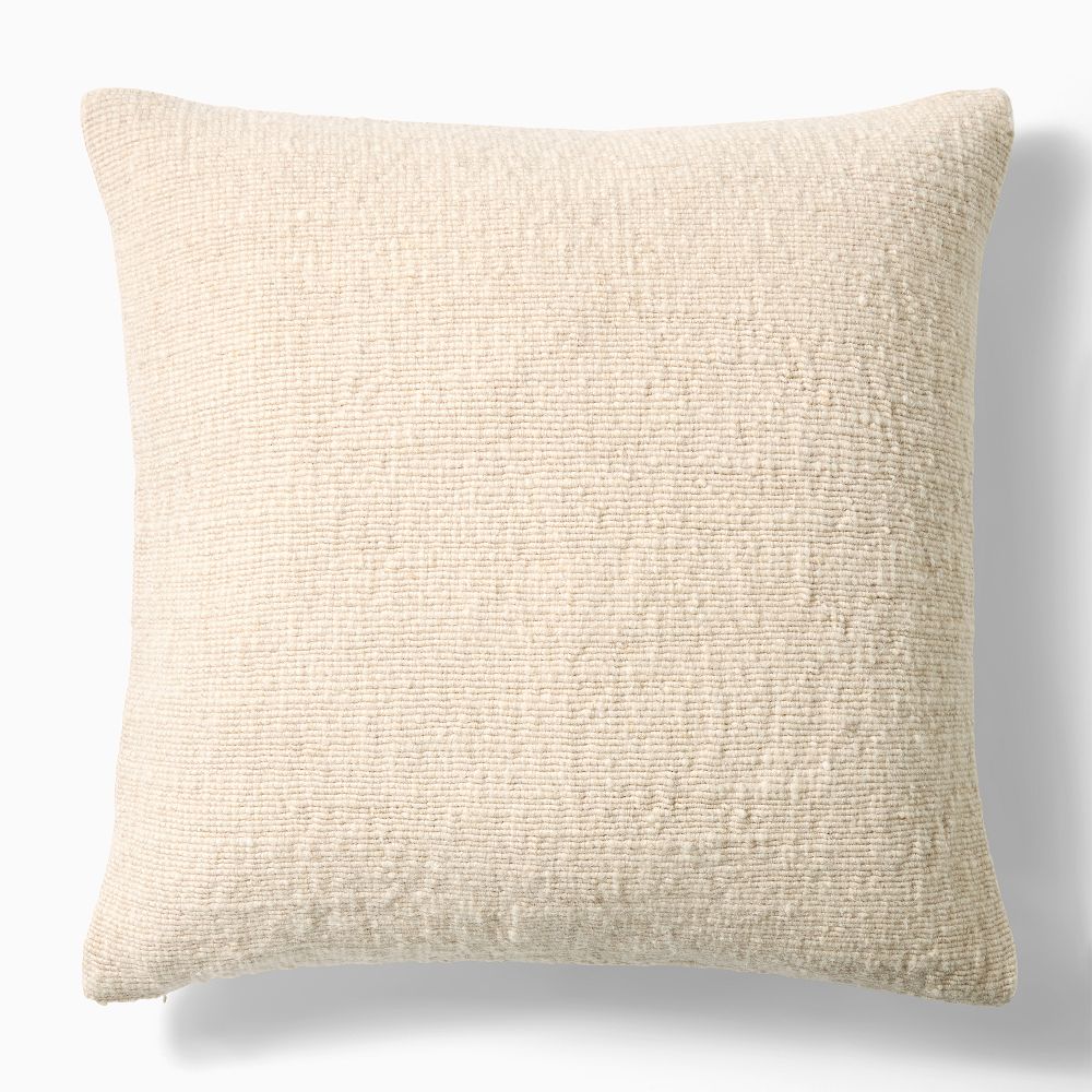 Cozy Woven Pillow Cover - 20x20, Sand + Down Alt Insert