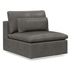 Open Box: Harmony Modular Armless Single, Down, Ludlow Leather, Gray Smoke, Concealed Supports